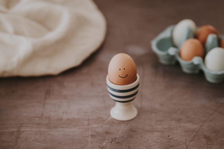Egg with a smile in Egg Cup